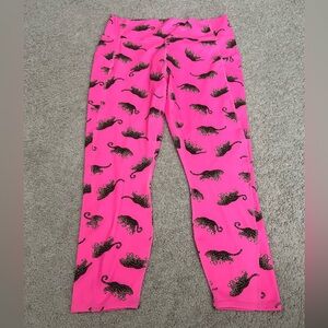 Fabletics PureLuxe Pink Leopard Leggings edgy neon statement Y2K Athleisure XL